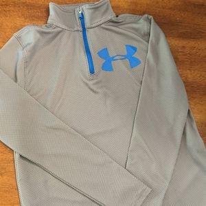 Boys youth large gray and blue 1/4 zip